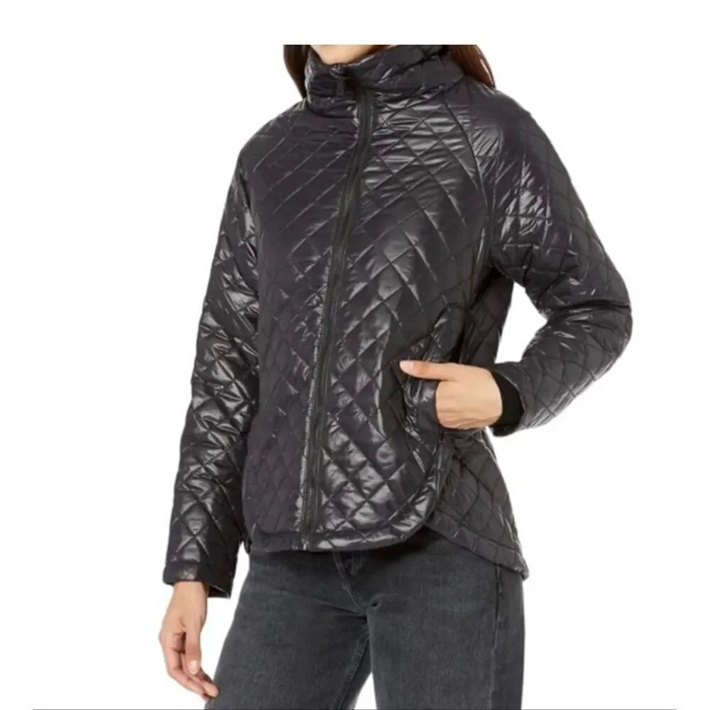 Women’s Sam Edelman, black quilted coat size extra large